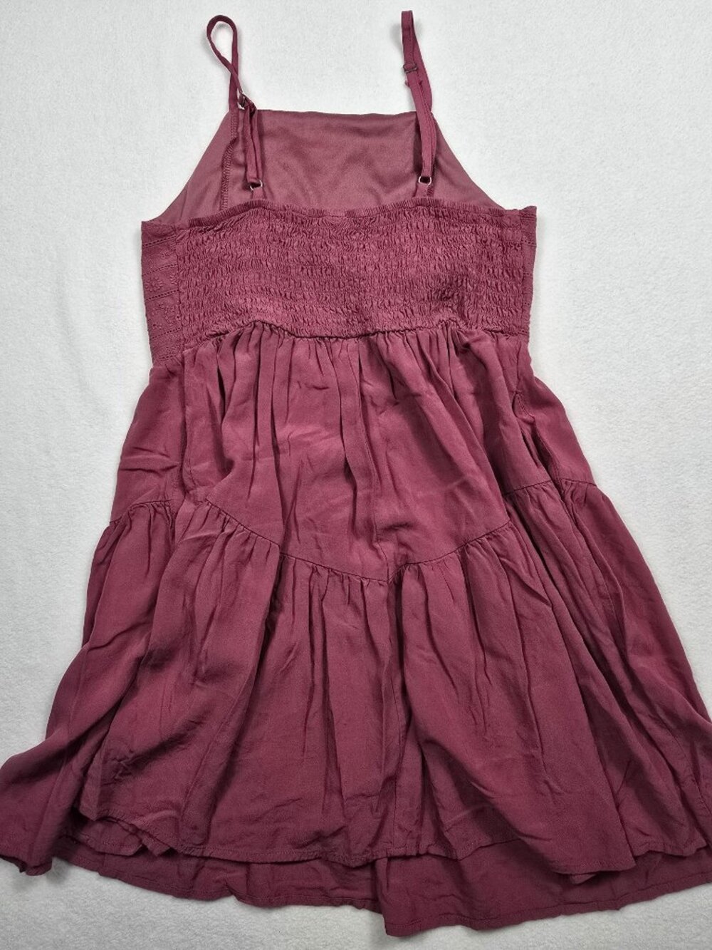 Wild Fable Womens Burgundy Sleeveless Tiered Sun Dress Medium - Picture 4 of 5